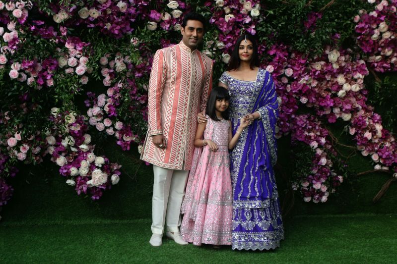 Abhishek Bachchan and Aishwarya Rai Bachchan with daughter Aaradhya at Akash-Shloka's wedding. (Photo Courtesy: Mrugesh Bandiwadekar)
