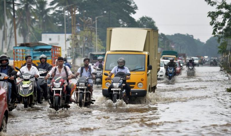 Waterlogged street in Chennai. (Photo: PTI)
