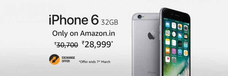 32GB Space Grey iPhone 6 ad on Amazon India 