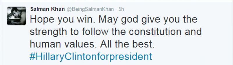 Salman Khan Hillary Clinton