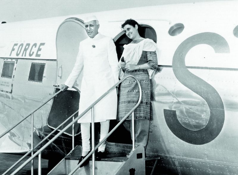 Indira Gandhi with Jawaharlal Nehru