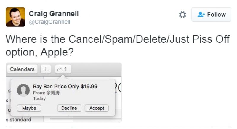 Apple Calendar Spam 