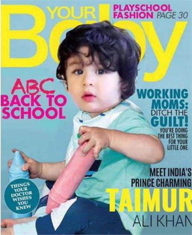 Taimur Ali Khan on a magazine cover.