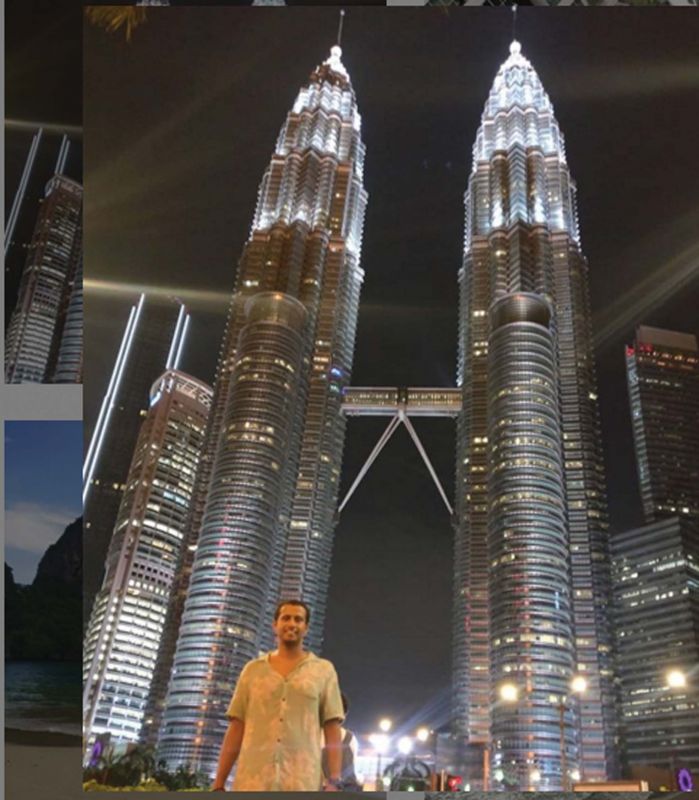 Vyshak near the Petronas tower in Malaysia