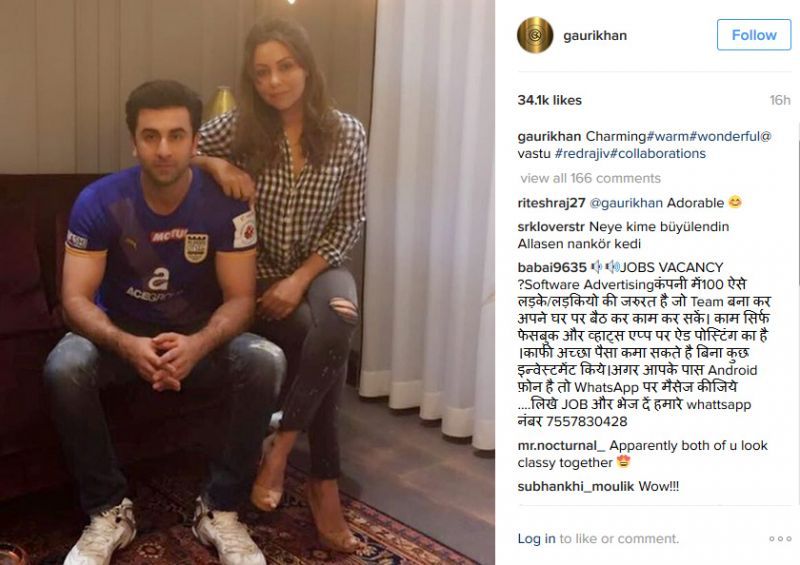 Ranbir writes beautiful letter to Gauri thanking her for designing his house