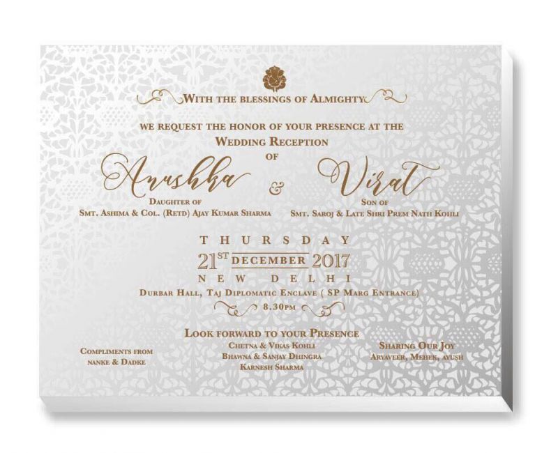 Anushka-Virat's reception card