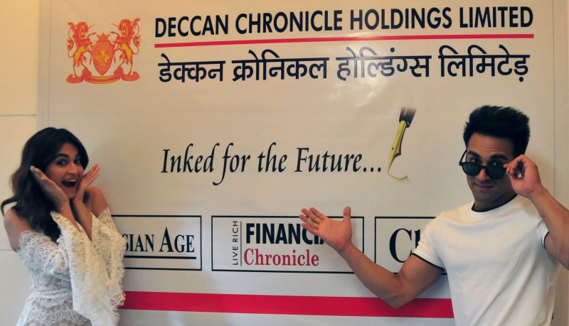 Pulkit Samrat and Kriti Kharbanda visit Deccan Chronicle office.