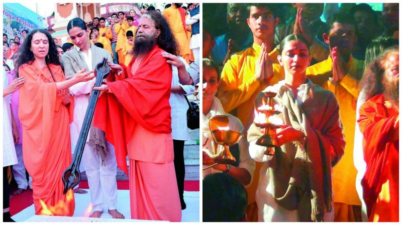 Deepika Padukone, recently visited the Parmartha Niketan Ashram in Rishikesh, and took part in the Ganga aarti 