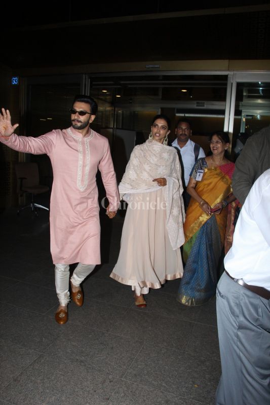 Ranveer Singh and Deepika Padukone back from DeepVeer wedding reception.