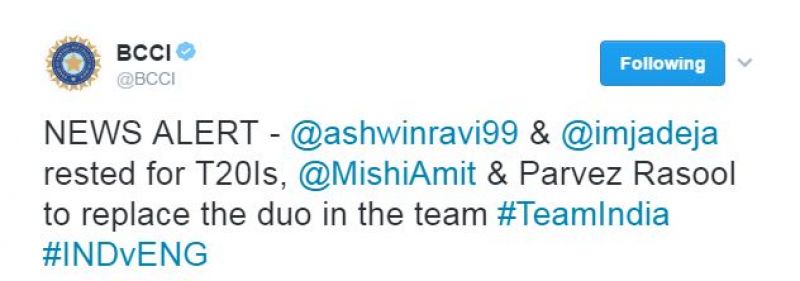 Ravichandran Ashwin, Ravindra Jadeja, Amit Mishra, Parvez Rasool, Team India, India vs England