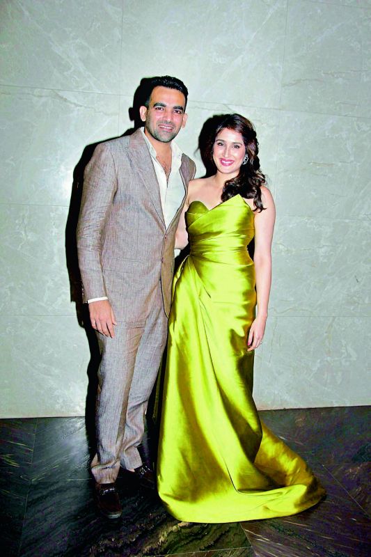 Zaheer Khan with wife and actress Sagarika Ghatge