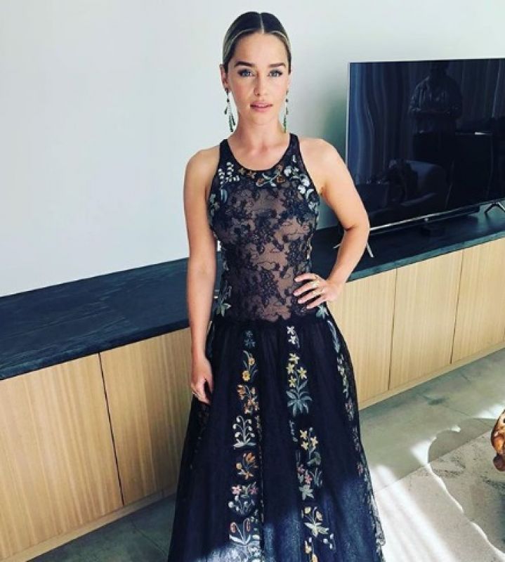 GoT star Emilia Clarke was stunning in a see through dress (Photo: Instagram)
