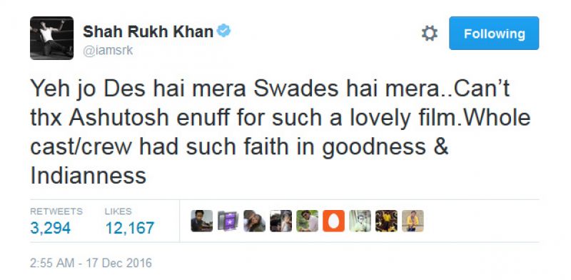 SRK Tweet
