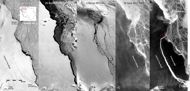 Dark images of Antartica iceberg released by NASA