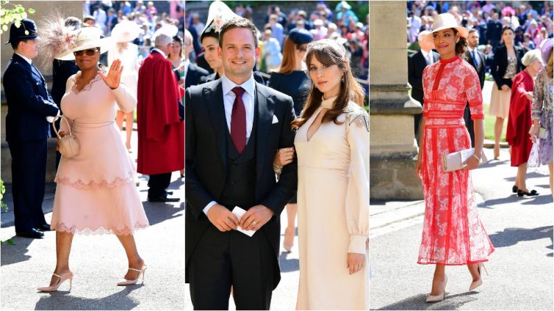 Oprah Winfrey, Meghan's onscreen husband Patrick J. Adams and wife Troian Bellisario and Gina Torres were some of those who were in attendance to the royal wedding
