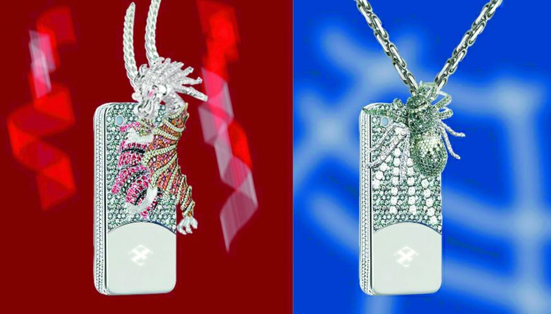 Dragon and Spider  Anita Mai Tan's Dragon and Spider cases aren't just another one of your bejewelled boxes. With a personality of their own, spider and dragon motifs actually emerge from behind the case, in all their glory. Sporting the look of a pendant, the case comes encrusted with diamonds, rubies, emeralds and even tsavorites. With an 18k gold base, the dragon case comes with 2,000 black diamonds, and the spider comes with 2,800 of them. Understandably then, the case takes a crazy 16 months to be prepared with handcrafted perfection, and costs $880,000  just for the case. 