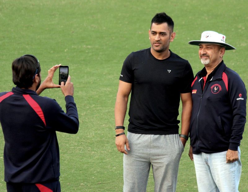 MS Dhoni at the VCA ground in Nagpur. (Photo: PTI)