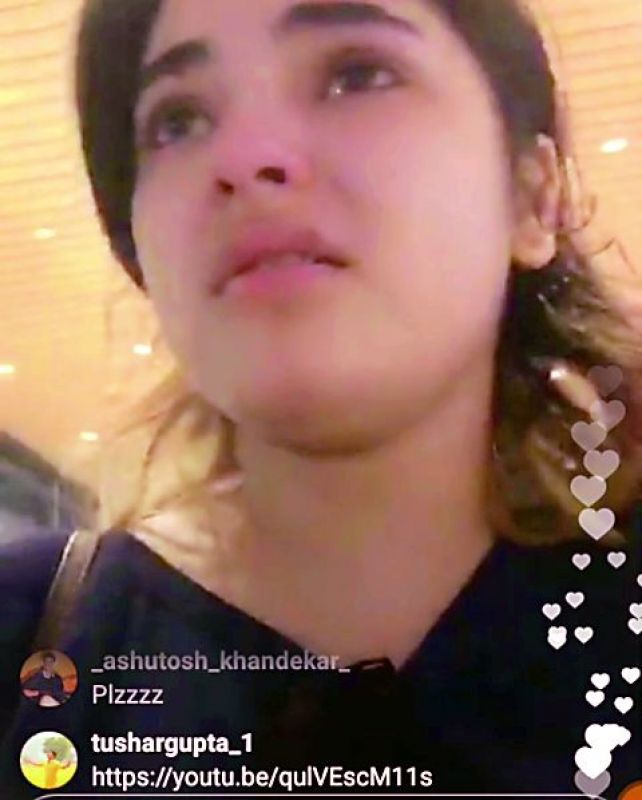 A screen-grab of Zaira's live video on Insta-gram; soon several people came in support of her
