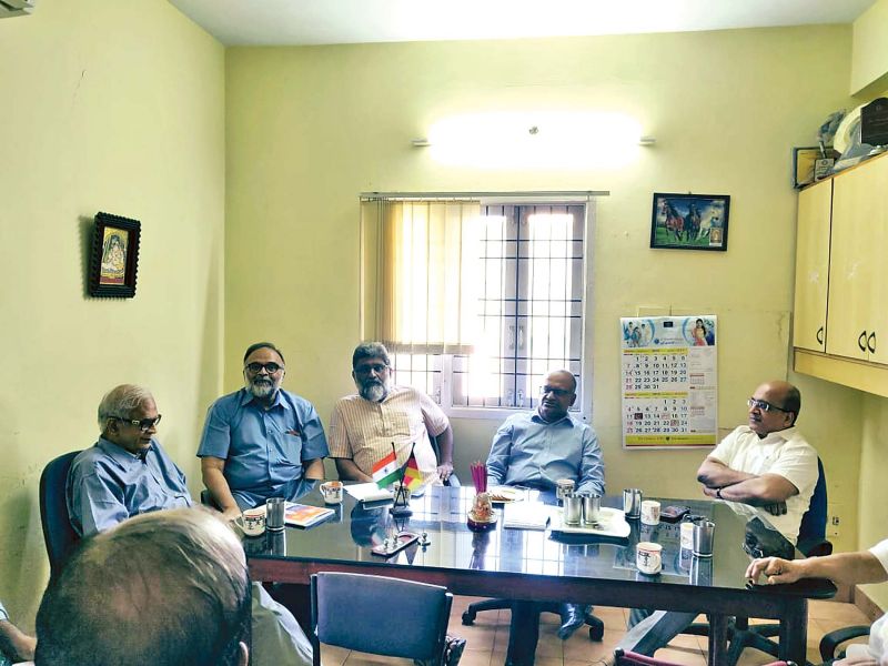 Coordinators of Madras Day at a press conference. (L-R) Mohan Ram, Vincent Dâ€™ Souza, V. Sriram and Sashi Nair.