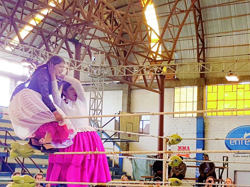 Cholita women wrestling