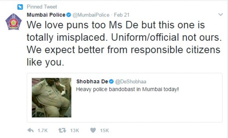 Mumbai police tweet