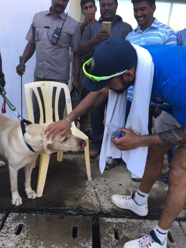 The security dogs were there all through the day as the Indian team walked out for the practice in the morning. (Photo: BCCI Twitter)