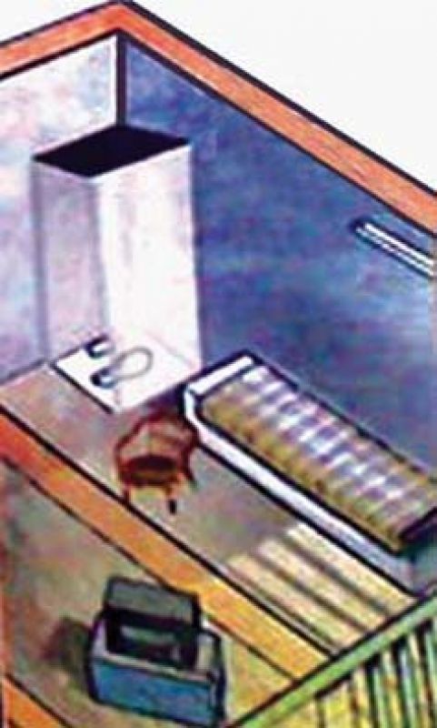 An artist's impression of a cell at Parappana Agrahara prison.