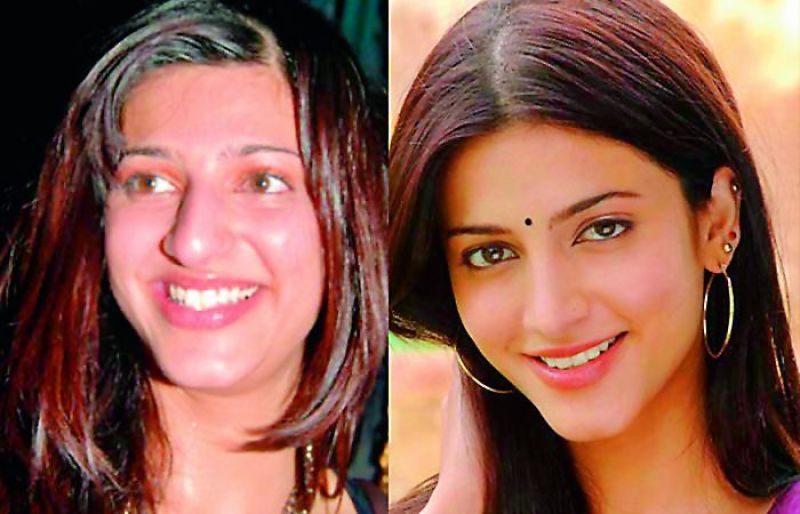 Shruti Haasan (before and after)