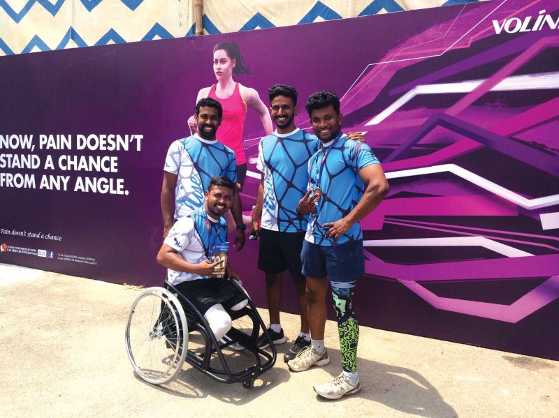 Participants in the cane wheelchair with cane legs.