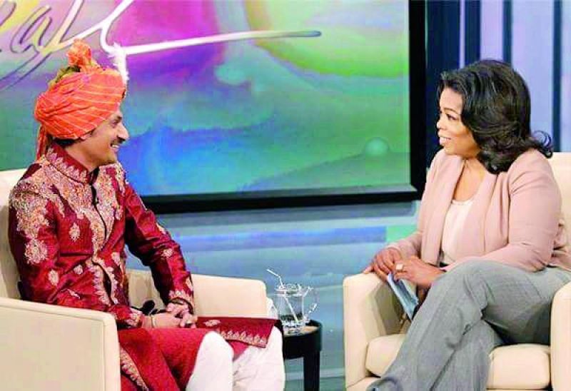 Manvendra Singh Gohil, scion of the Rajpipla royal family from Gujarat, who came out as the first openly gay prince, with Oprah Winfrey