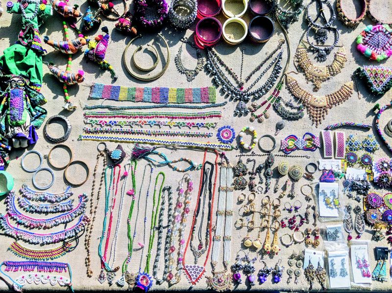 A photograph of jewellery being sold on a roadside by Sankara Subramanian.