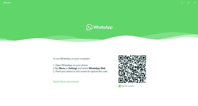 WhatsApp for Windows 10 concept