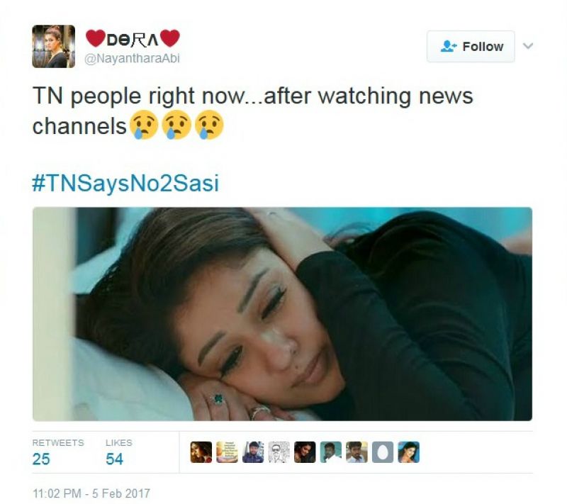 Reaction to Sasikala being elected as the Chief Minister of Tamil Nadu.