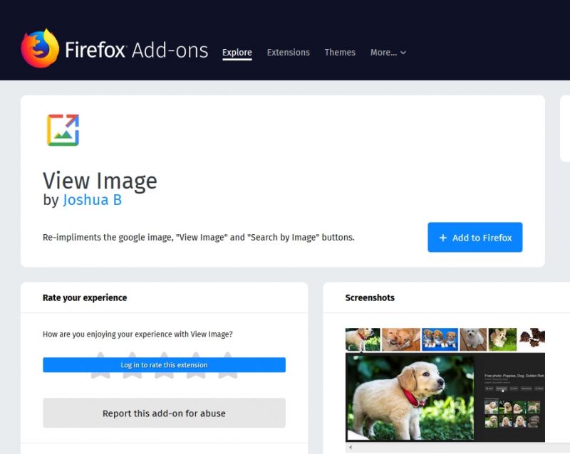 how to add view images button google images