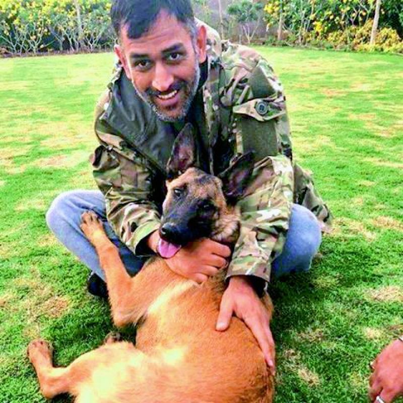M.S. Dhoni often shares photos with his dog Sam