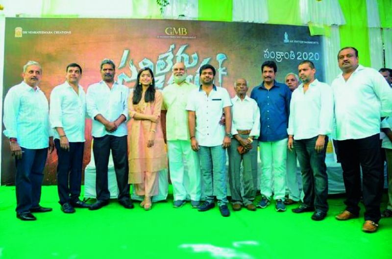 The cast of upcoming film Sarileru Neekevvaru. Mahesh Babu was missing from the promotional event.