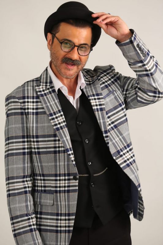 One of Sanjay Kapoor's looks for 'Bedhab' trial.