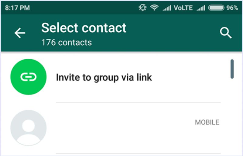WhatsApp group invitation