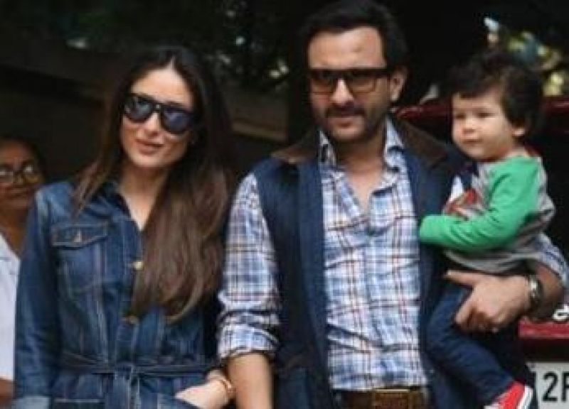 Kareena and Taimur with Saif Ali Khan in Rajasthan.