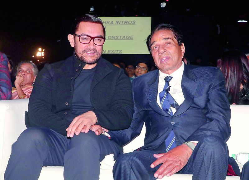 Aamir Khan and Dharmendra