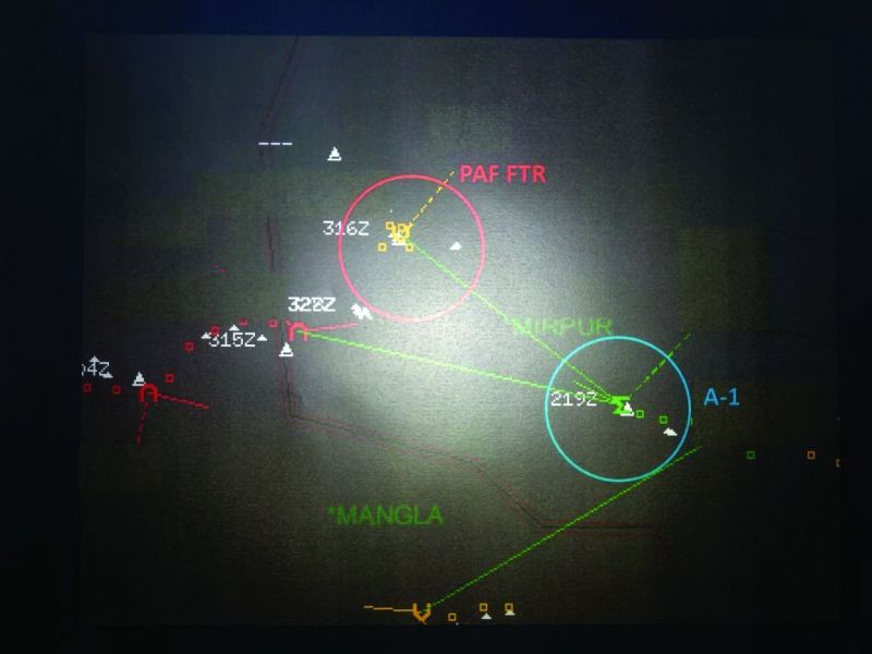 Radar picture shows Pakistanâ€™s F16 has vanished and MiG21 Bison still can be seen on the radar.