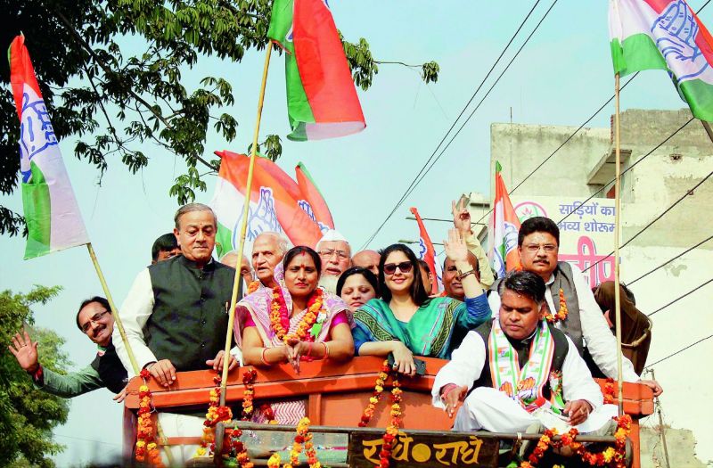Nagma campaigning for various political parties