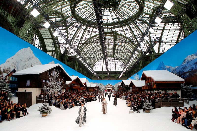 Chanel turned the Grand Palais into an Alpine wonderland for the show. (Photo: AP)