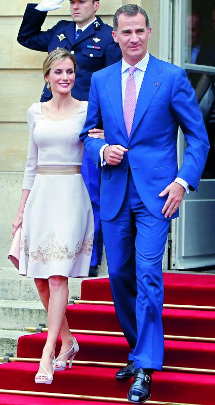 Spain's King Felipe VI and Queen Letizia (a divorcee and former news presenter)