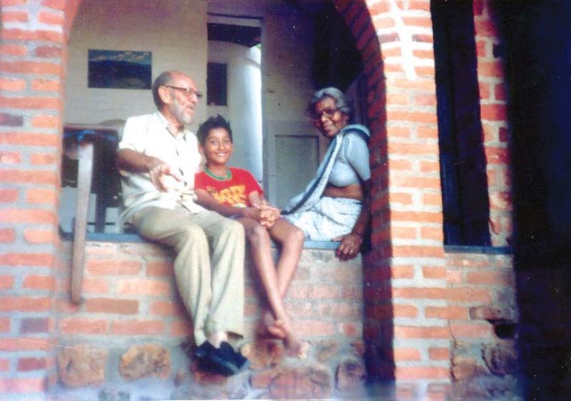 Vineet with his grandparents