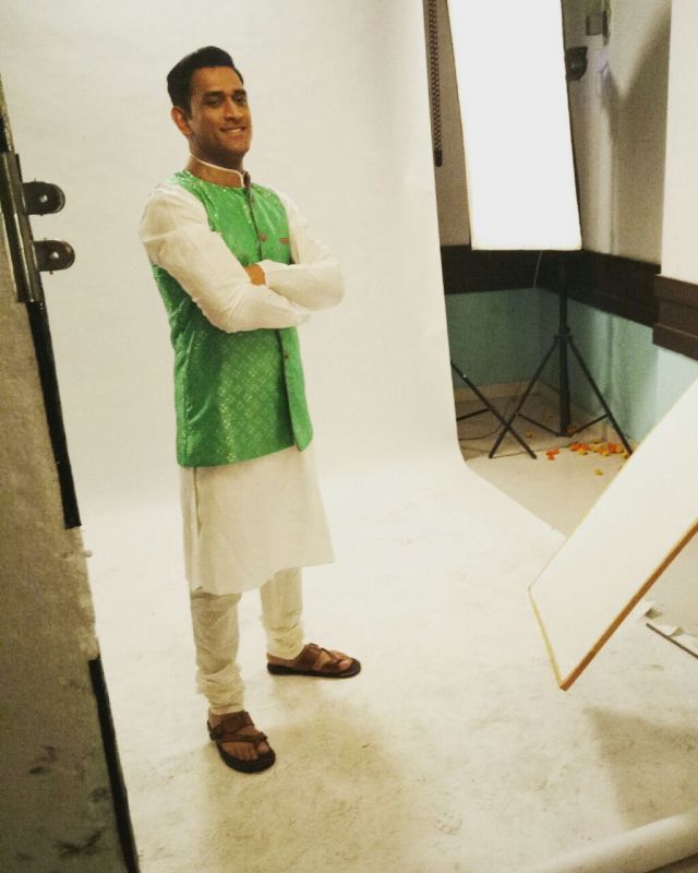  Mahendra Singh Dhoni during the shoot in an Indian attire.