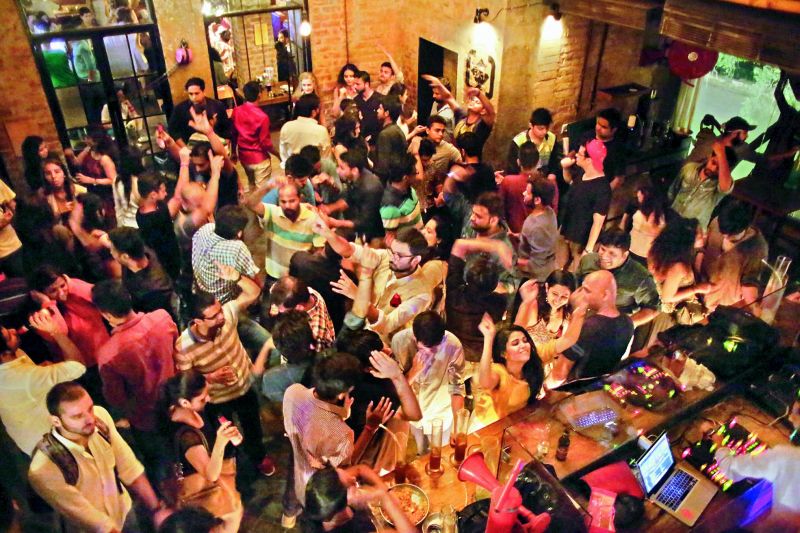 Hyderabadis partying the night away at a city pub
