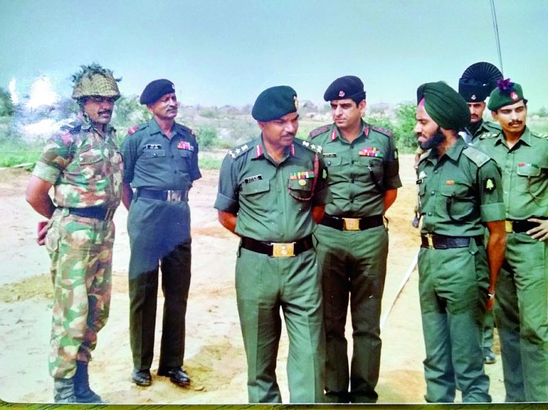 Lt General A.R.K. Reddy during a drill in Delhi in 1980's 