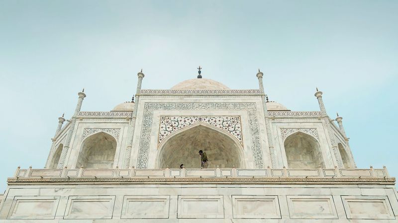 A close view of the main tomb of Taj Mahal, Agra.