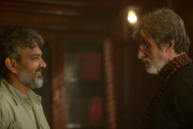 Rajamouli with Amitabh Bachchan on Sarkar 3 sets